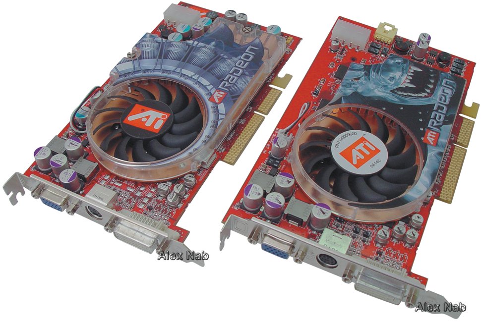 Слева плата ATI Radeon 9800XT, справа - ATI Radeon X800XT